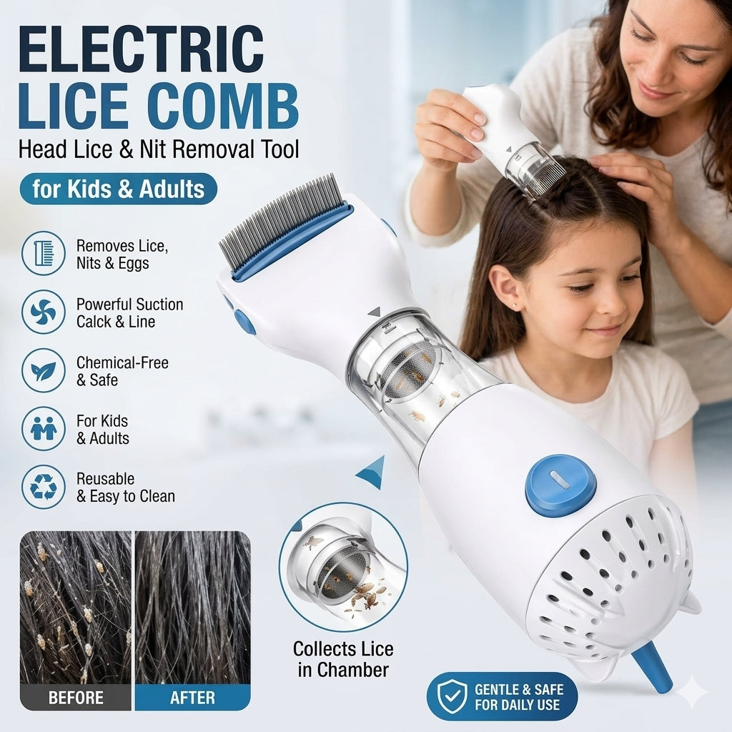 Electrical Chemical Free Head Lice Treatment Removal Comb