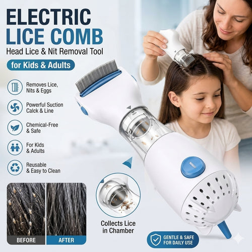 Electrical Chemical Free Head Lice Treatment Removal Comb